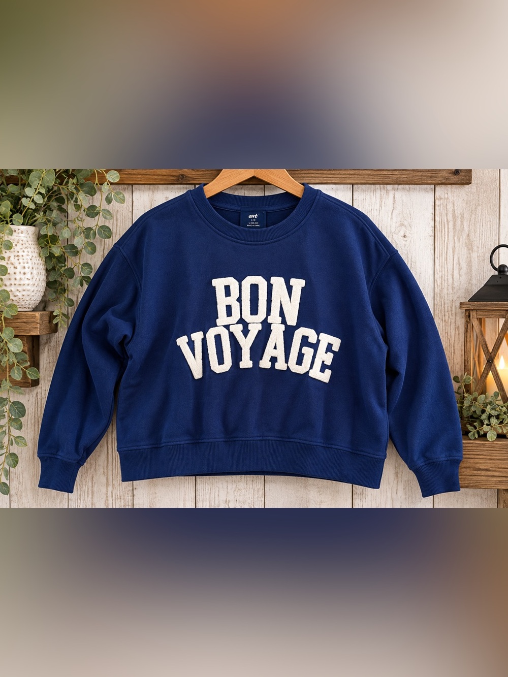 'Bon Voyage' Navy Sweatshirt Top